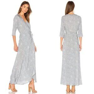Auguste The Label Edie Sweetheart Wrap Maxi Dress Size 4 Blue/white
